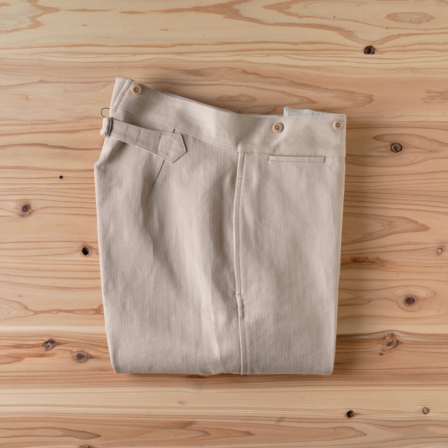 BJ LINEN COTTON HERRING-BONE NATURAL