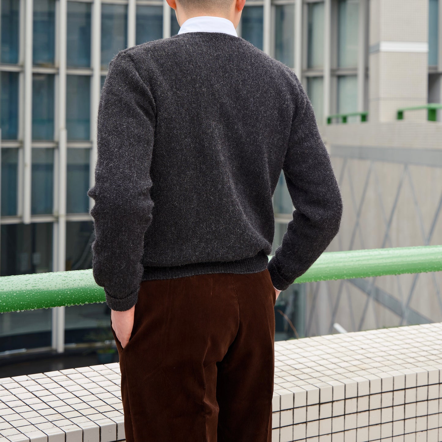 【NAGOYA LIMITED COLOR】 FANNI LEMMERMAYER  2PLY CARDIGAN CHARCOAL