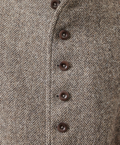 LADIES DOLMAN WOOL TWEED HRRING-BONE