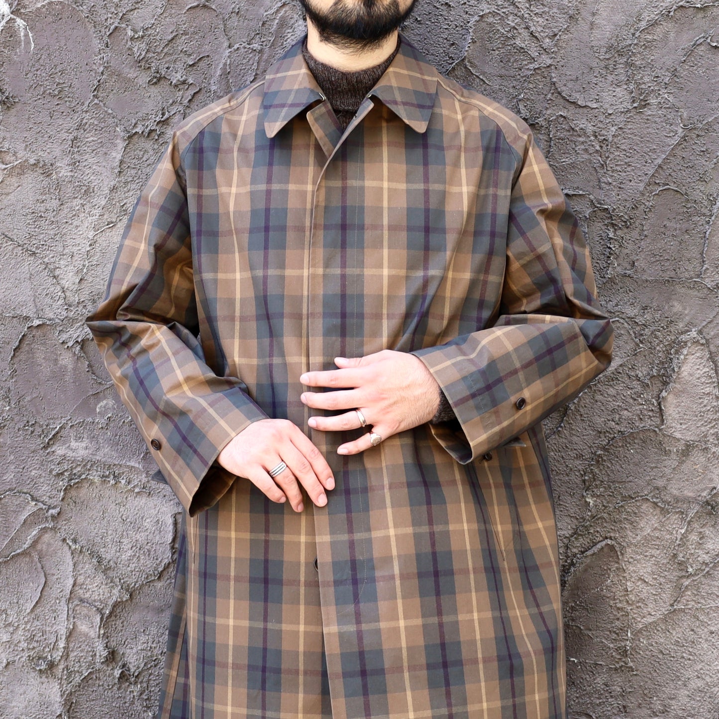 SINGLE RAGLAN COAT Ⅸ COTTON CAMEL CHECKS