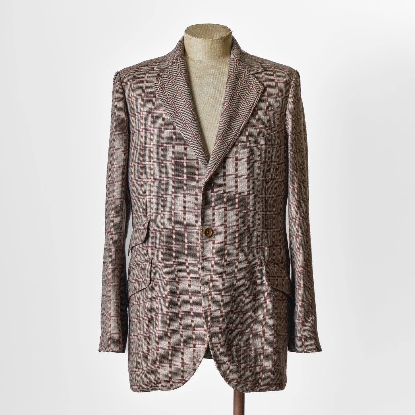 CHARLY COTTON SILK BROWN CHECKS