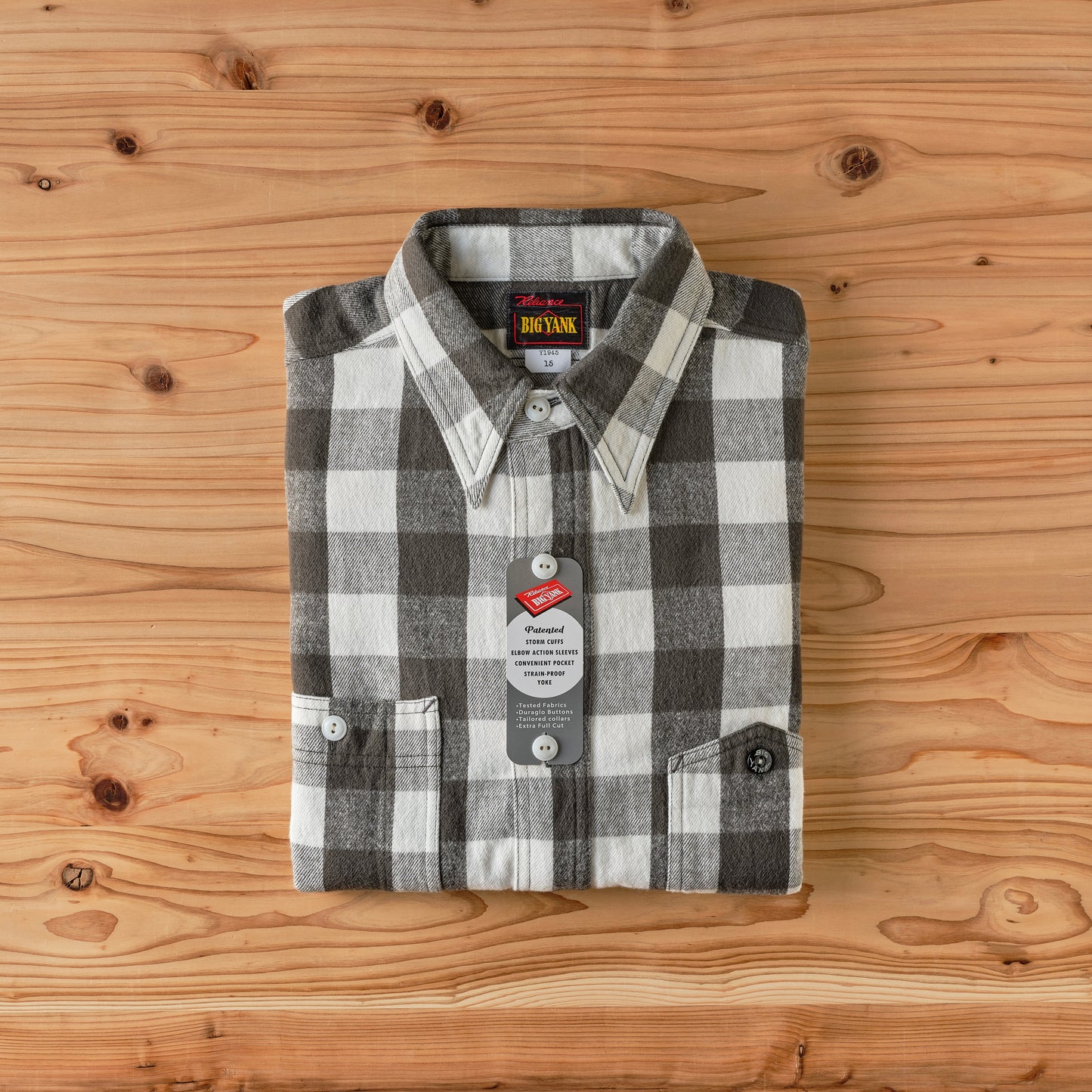 BIG YANK Y1945 SHRITS FLANNEL BROCK CHECK WHITE