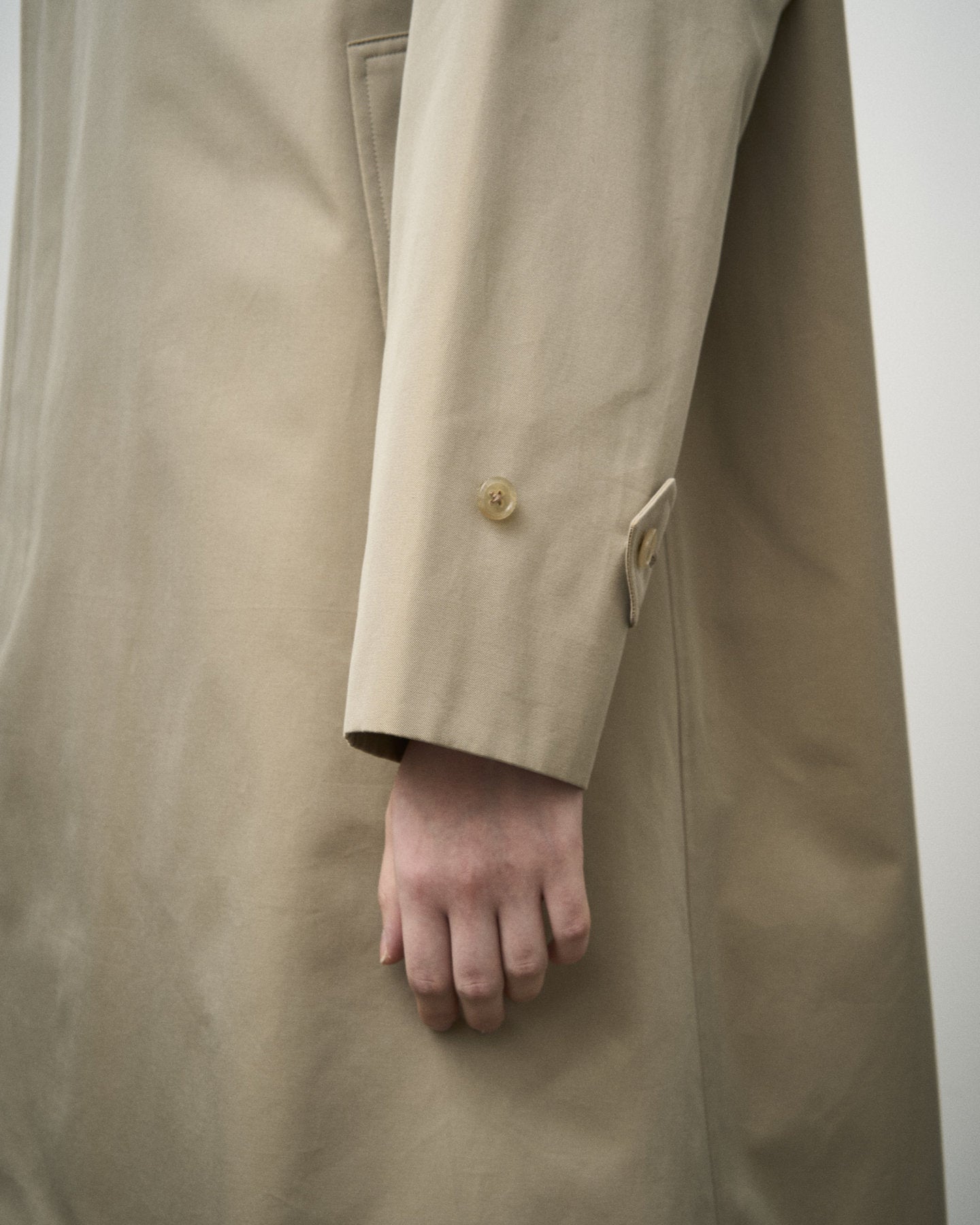 SINGLE RAGLAN COAT GABARDINE BEIGE