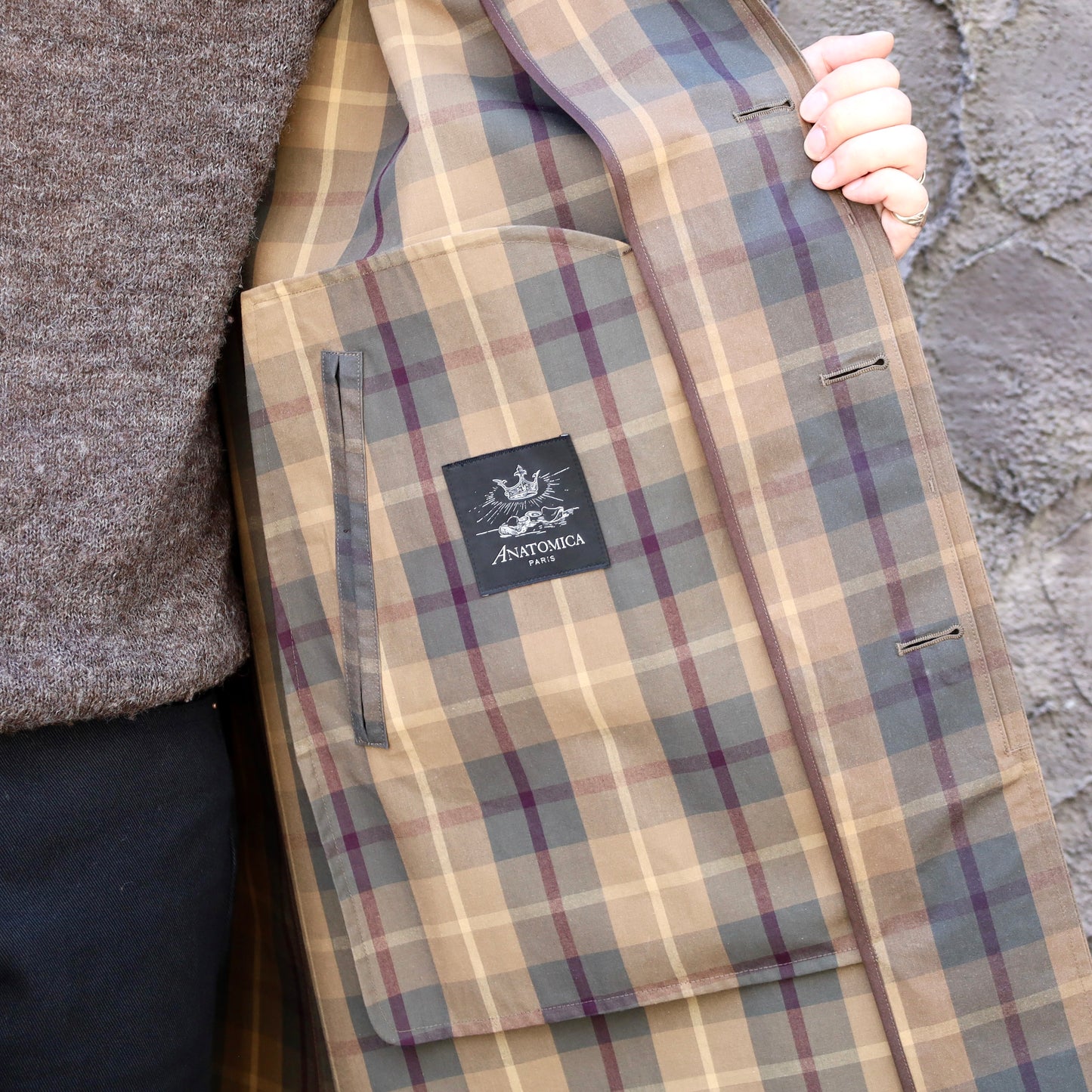 SINGLE RAGLAN COAT Ⅸ COTTON CAMEL CHECKS