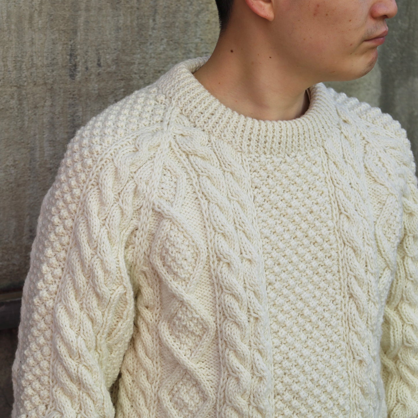 ATHENA DESIGNS for ANATOMICA ARAN SWEATER CREW NECK