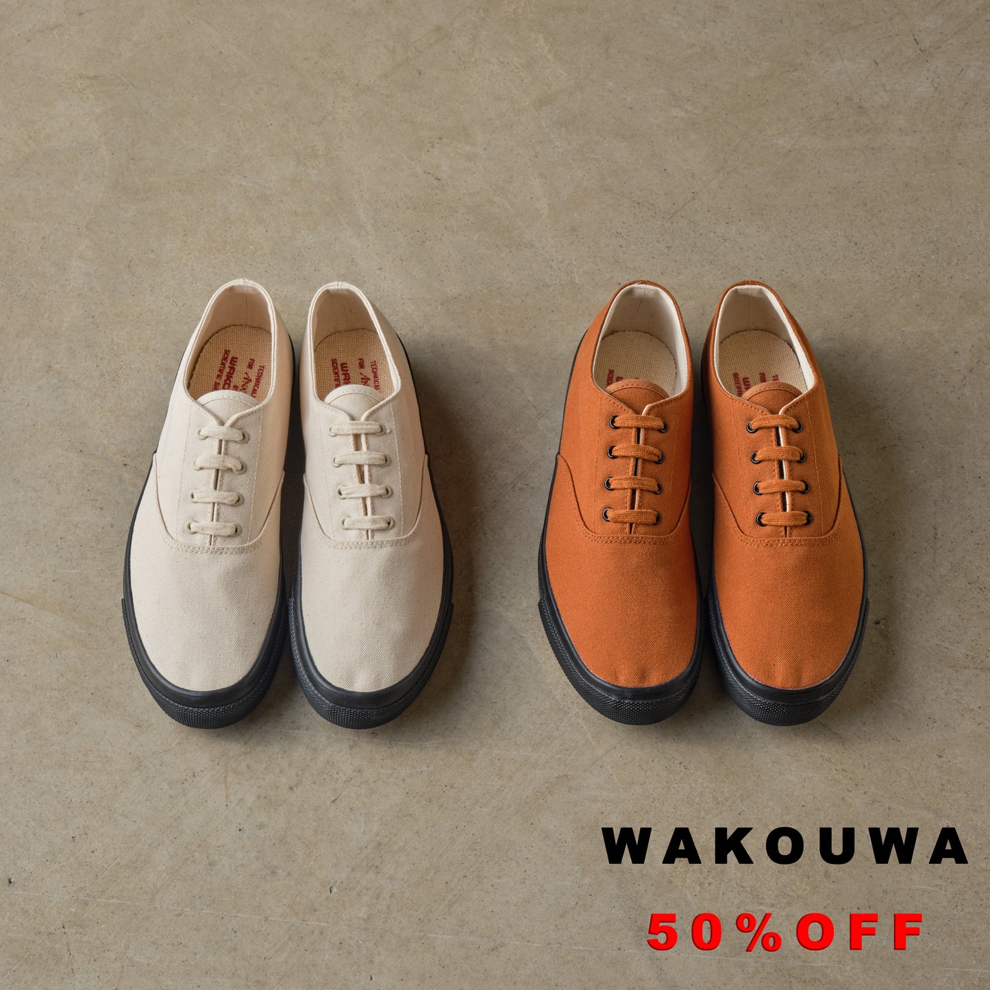 WAKOUWA LOW-TOP BLACK SOLE MADE IN TAIWAN