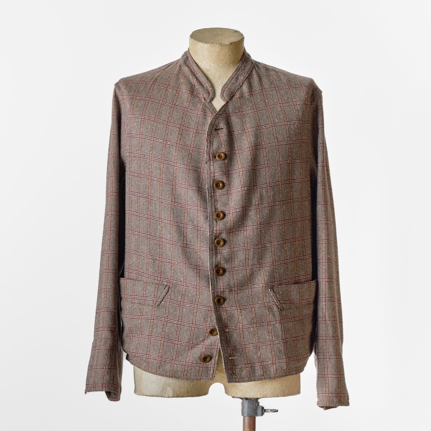 DOLMAN COTTON SILK BROWN CHECKS