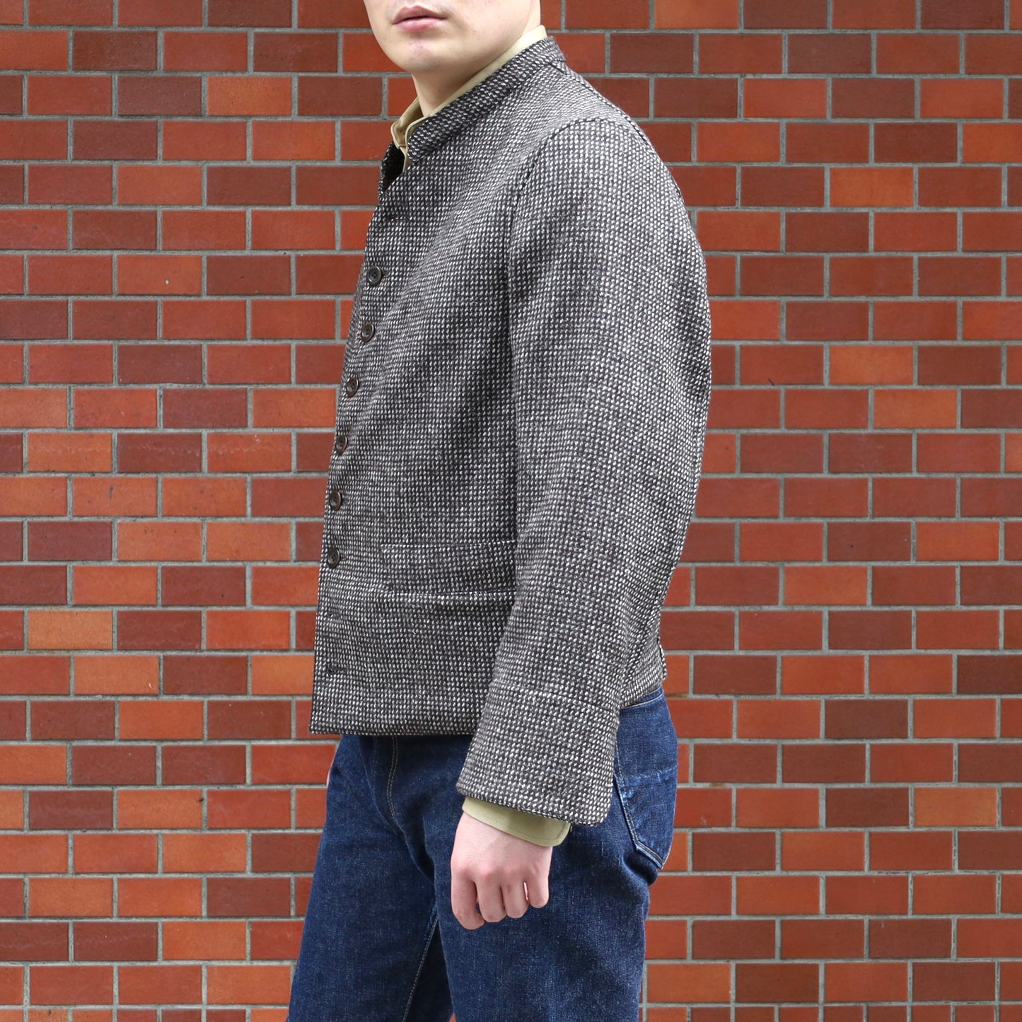 DOLMAN ORGANIC WOOL TWEED BARLEY CORN