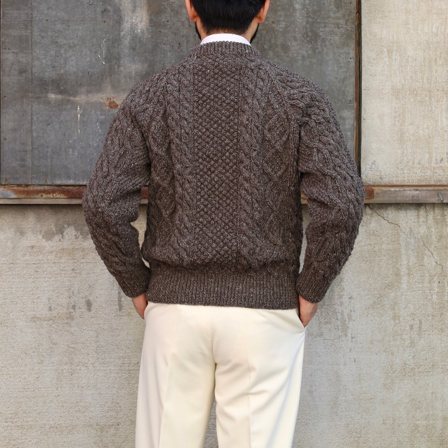 ATHENA DESIGNS for ANATOMICA ARAN SWEATER CREW NECK