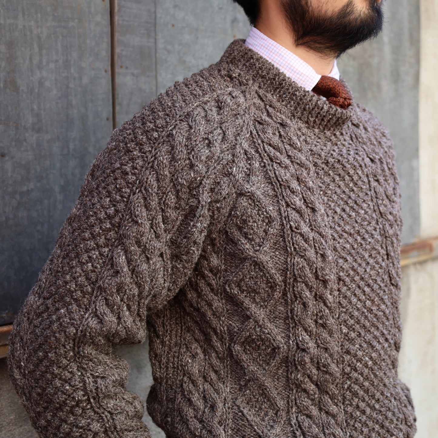 ATHENA DESIGNS for ANATOMICA ARAN SWEATER CREW NECK