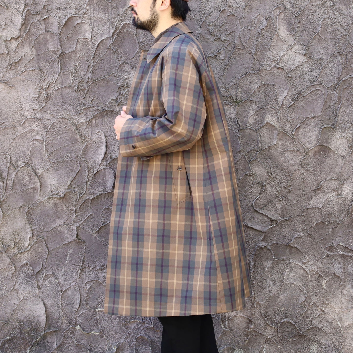 SINGLE RAGLAN COAT Ⅸ COTTON CAMEL CHECKS