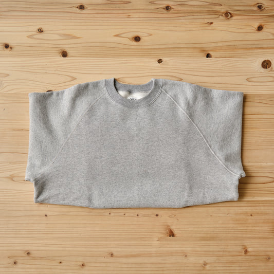 SWEAT SHIRTS RAGLAN SLEEVE CREW NECK GRAY