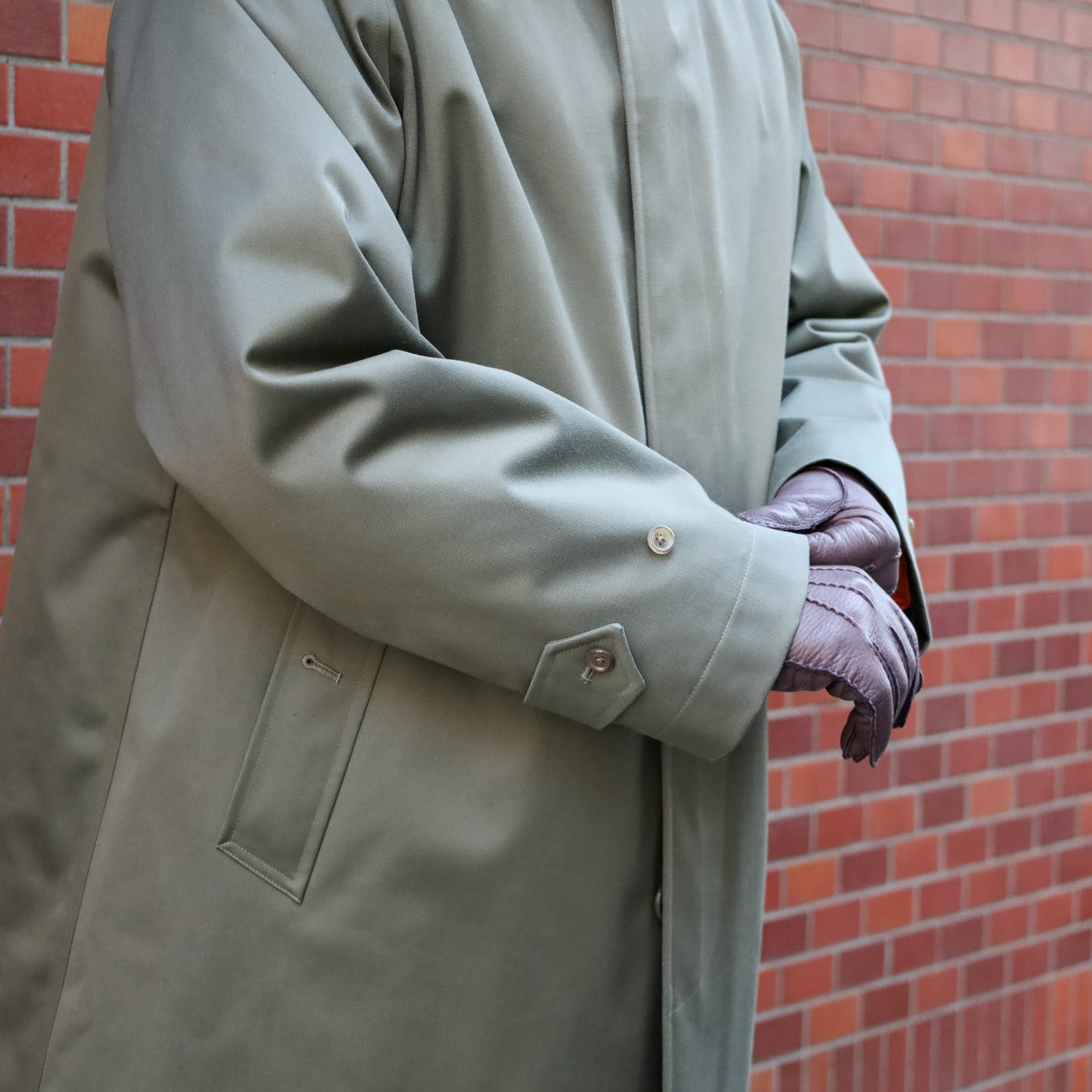 SINGLE RAGLAN COAT Ⅸ VINTAGE FRENCH SATEEN with LINER