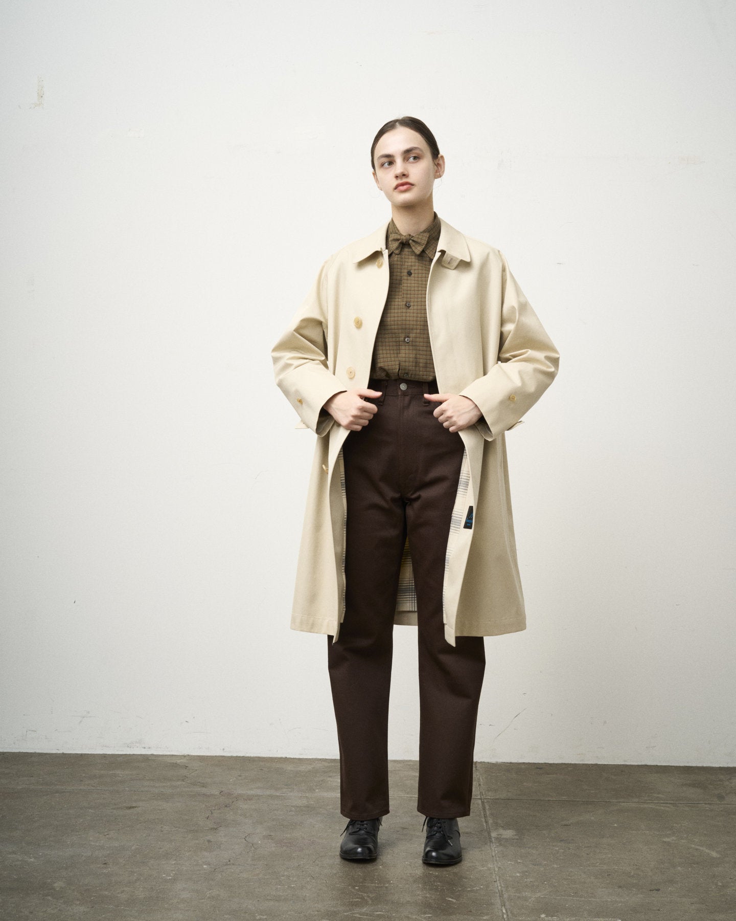 SINGLE RAGLAN COAT GABARDINE OYSTER