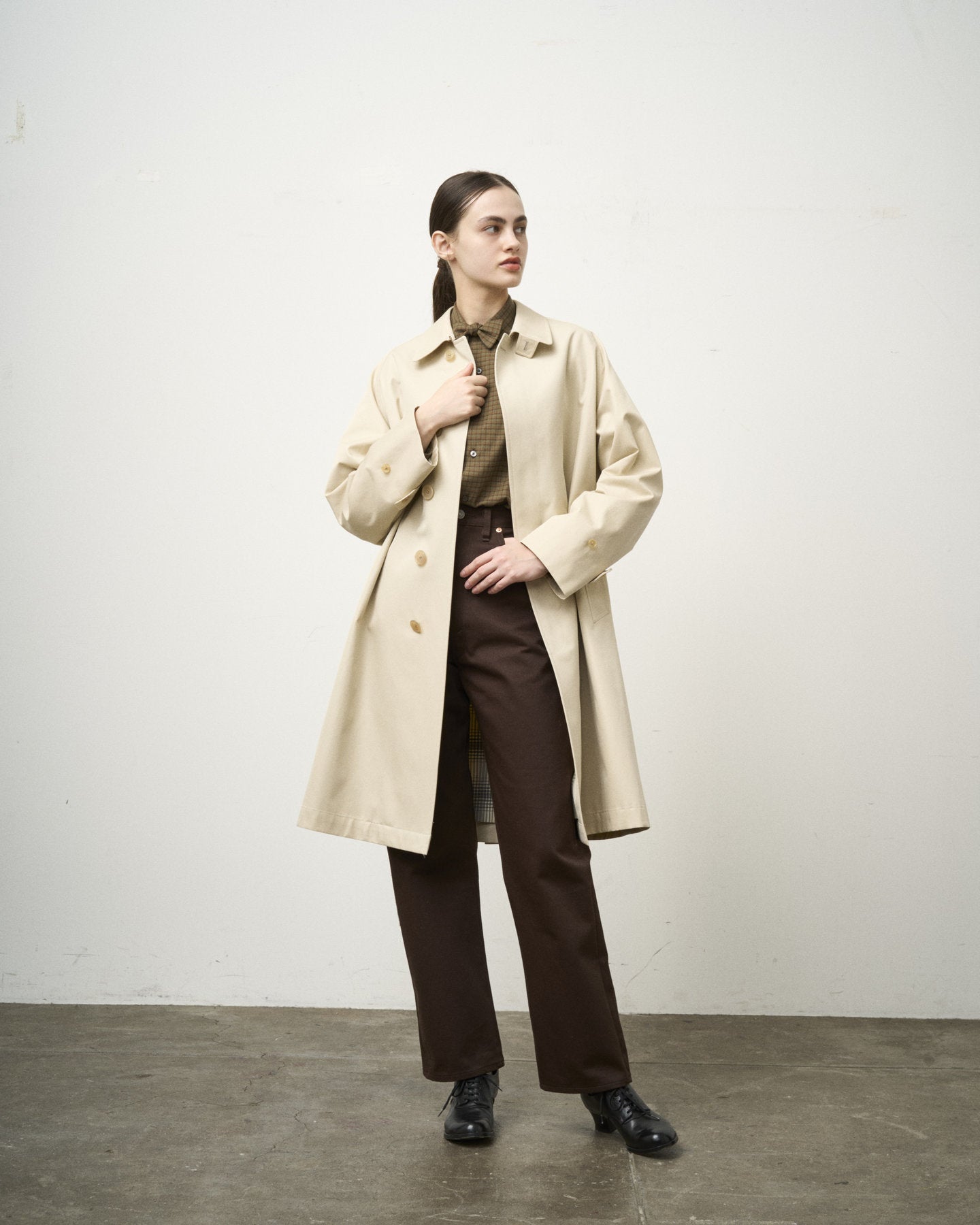 SINGLE RAGLAN COAT GABARDINE OYSTER