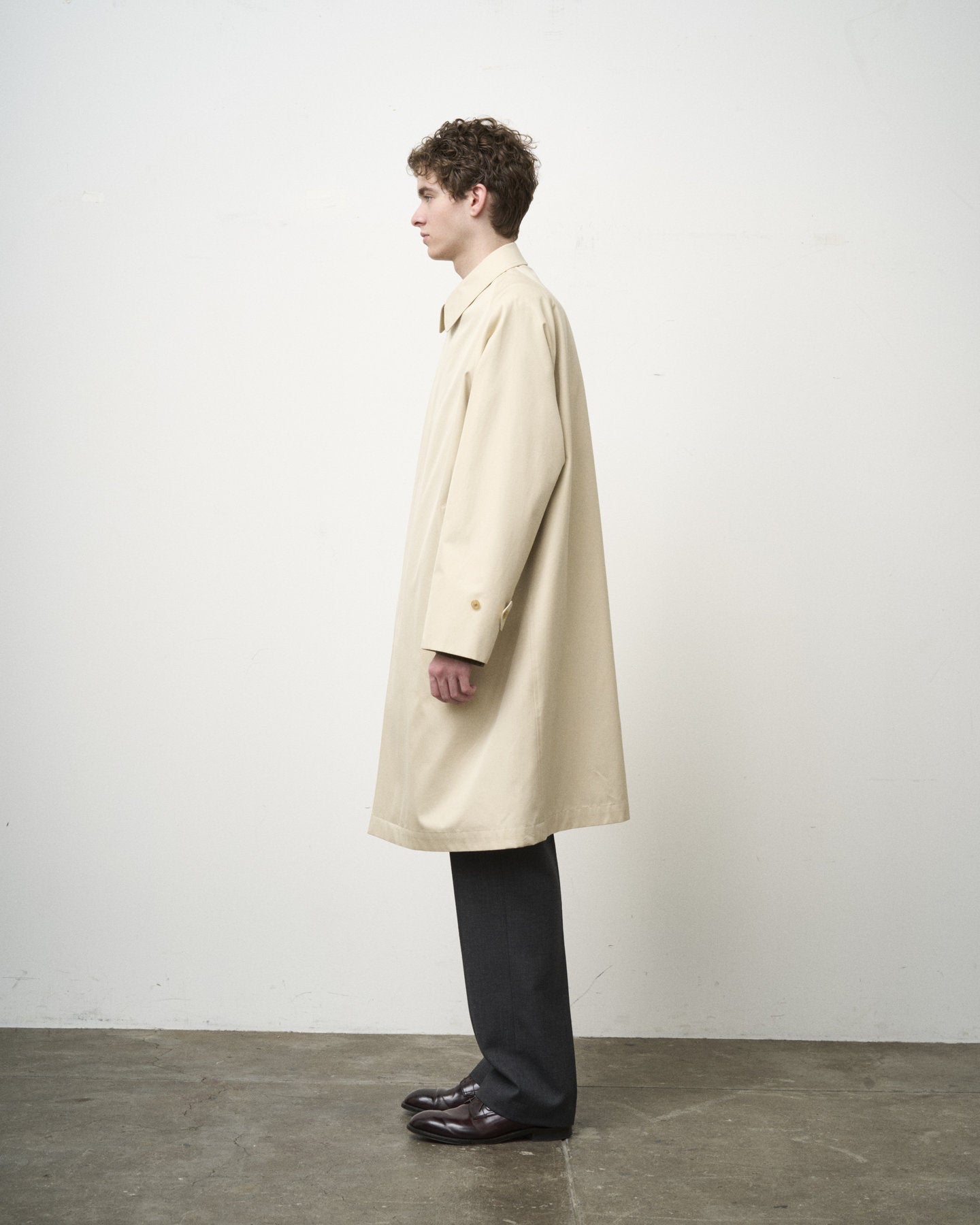 SINGLE RAGLAN COAT GABARDINE OYSTER