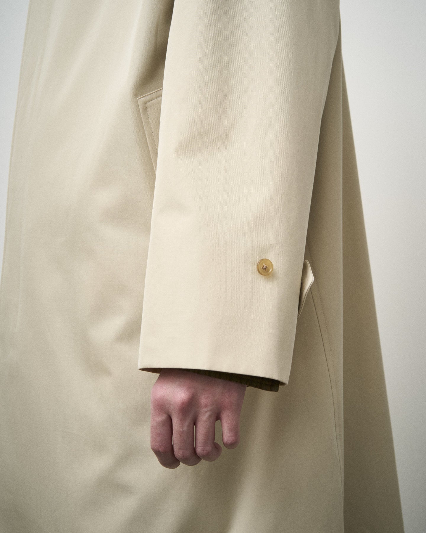 SINGLE RAGLAN COAT GABARDINE OYSTER