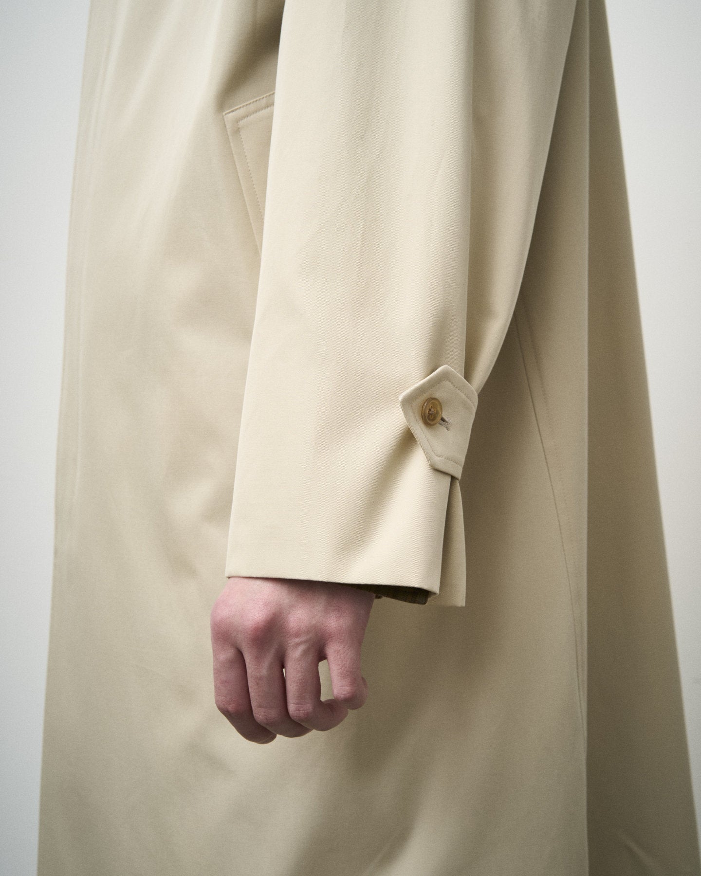 SINGLE RAGLAN COAT GABARDINE OYSTER