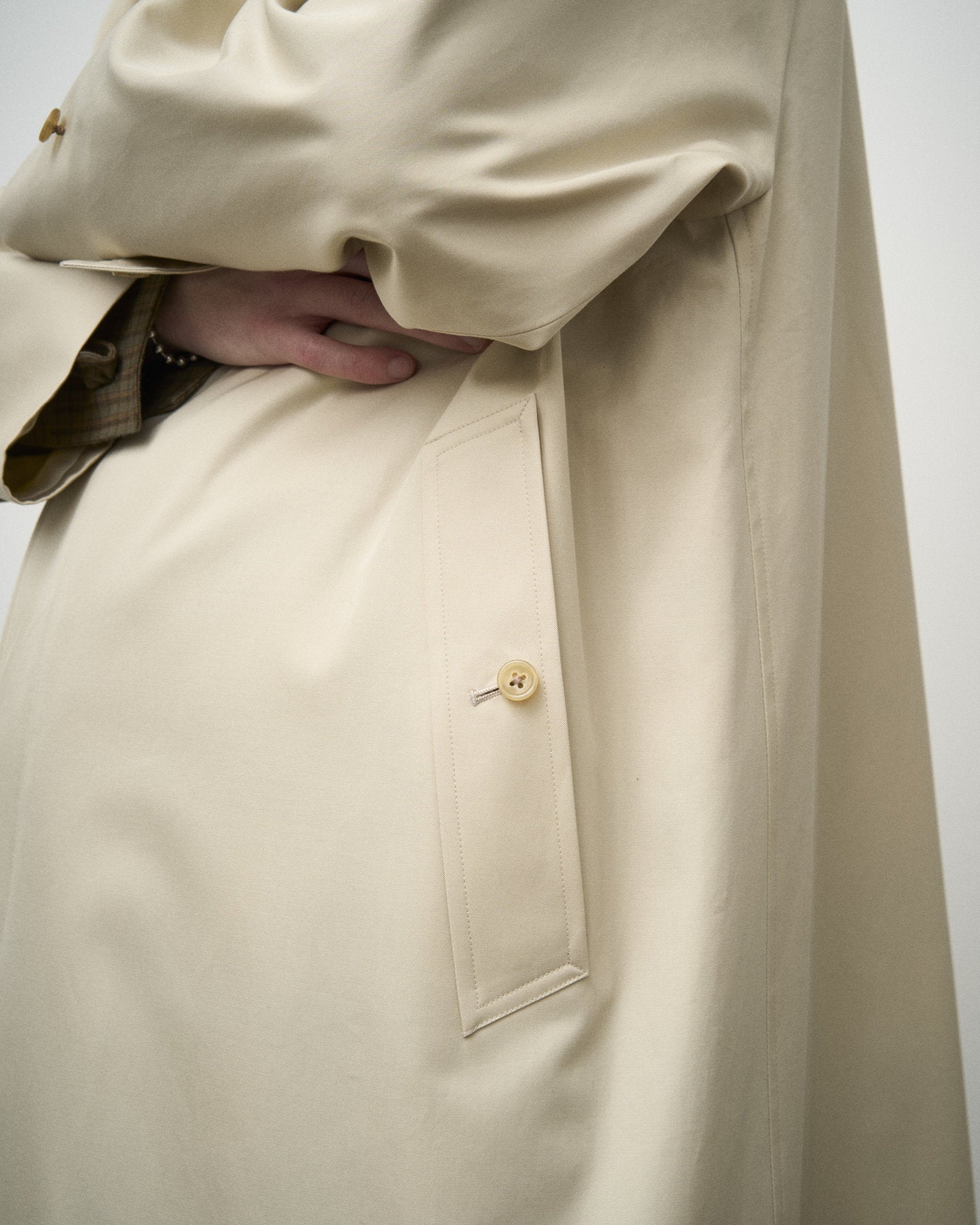 SINGLE RAGLAN COAT GABARDINE OYSTER
