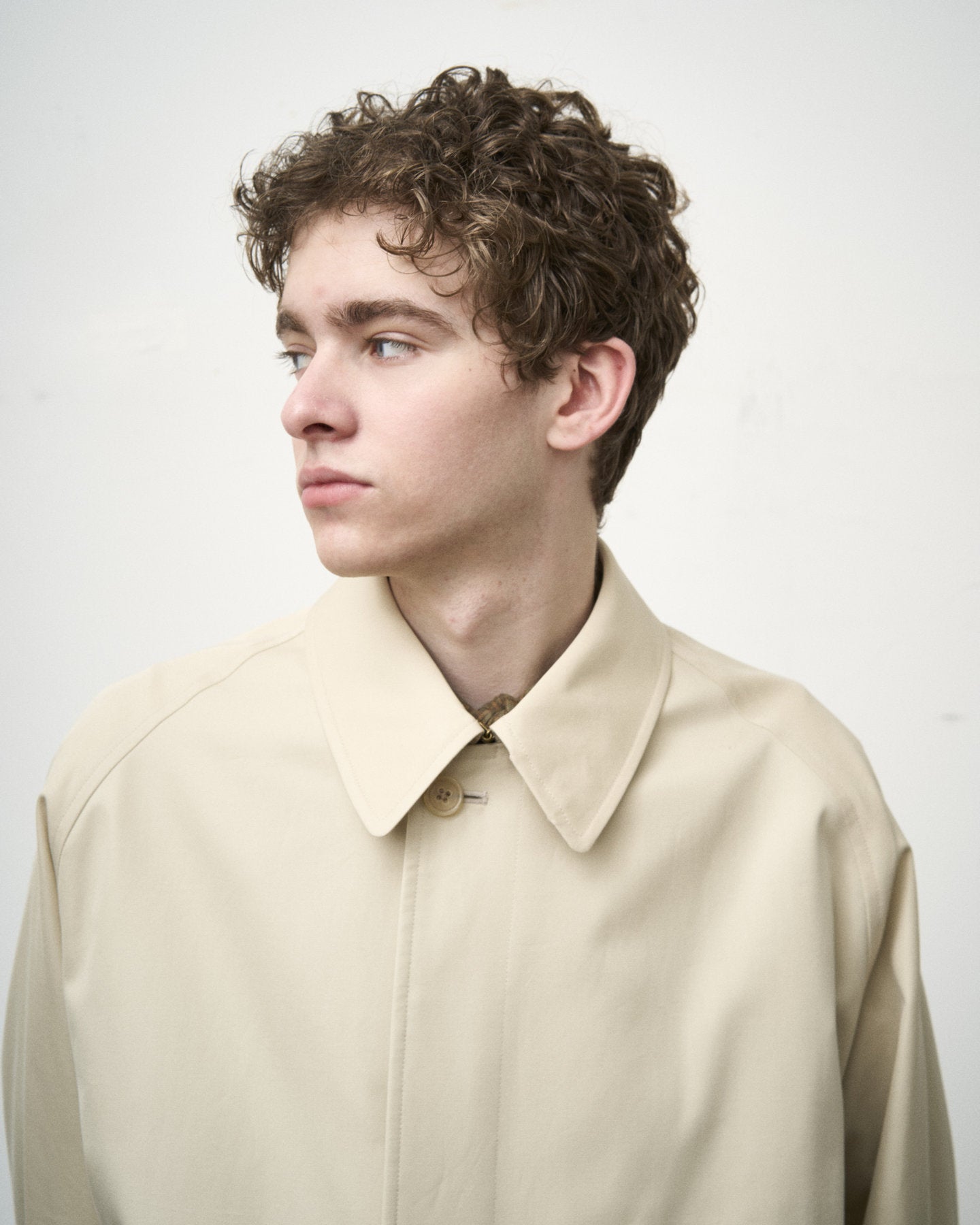 SINGLE RAGLAN COAT GABARDINE OYSTER
