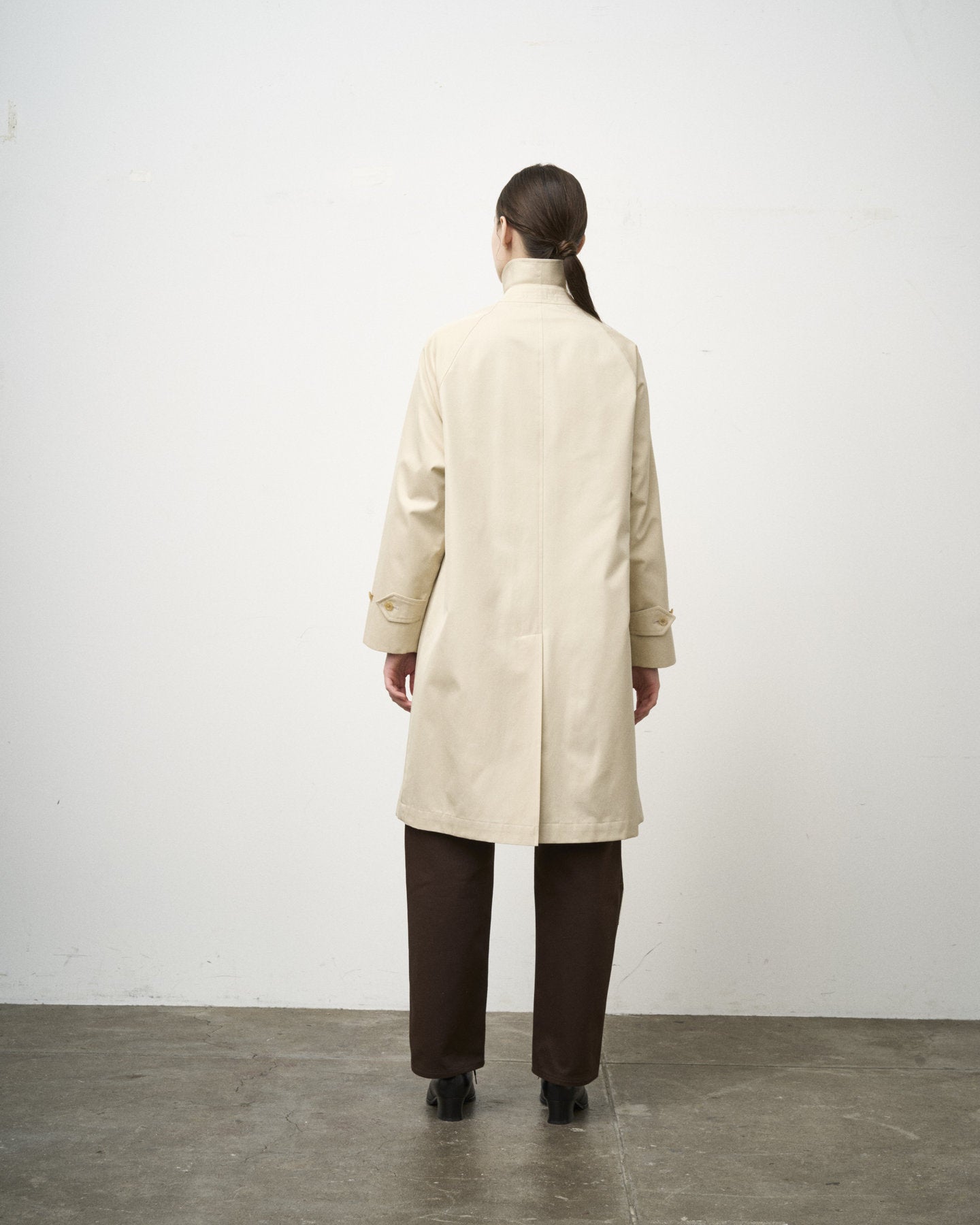 SINGLE RAGLAN COAT GABARDINE OYSTER