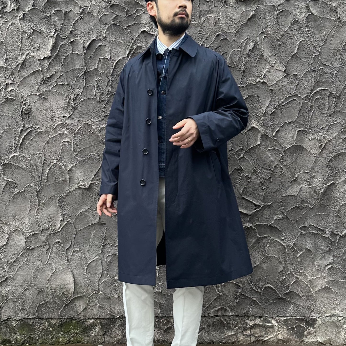 SINGLE RAGLAN COAT Ⅸ BLACK NAVY