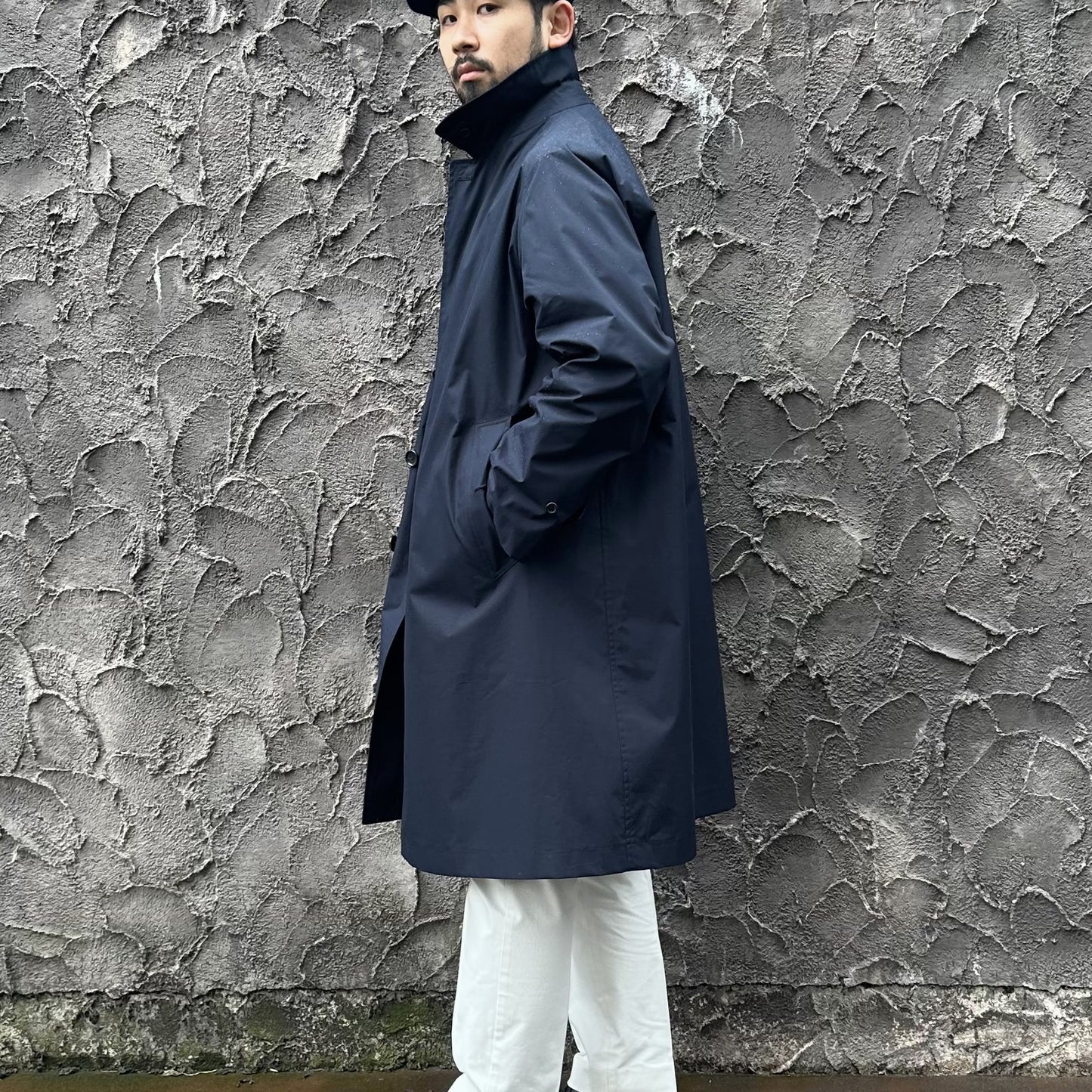 SINGLE RAGLAN COAT Ⅸ BLACK NAVY