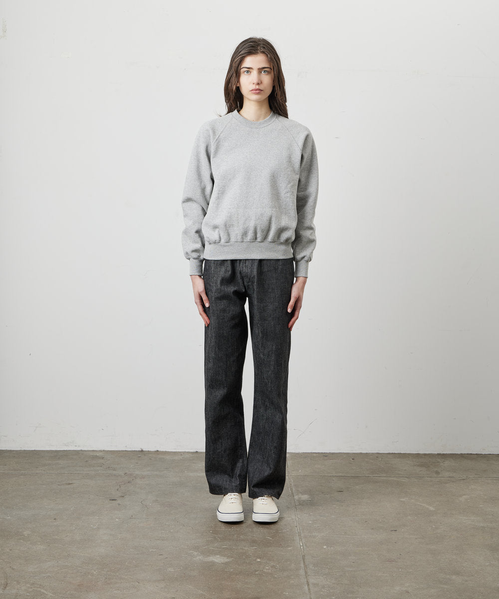 SWEAT SHIRTS RAGLAN SLEEVE CREW NECK GRAY