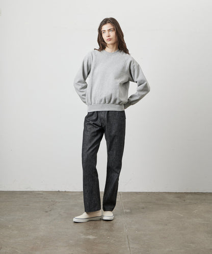 SWEAT SHIRTS RAGLAN SLEEVE CREW NECK GRAY