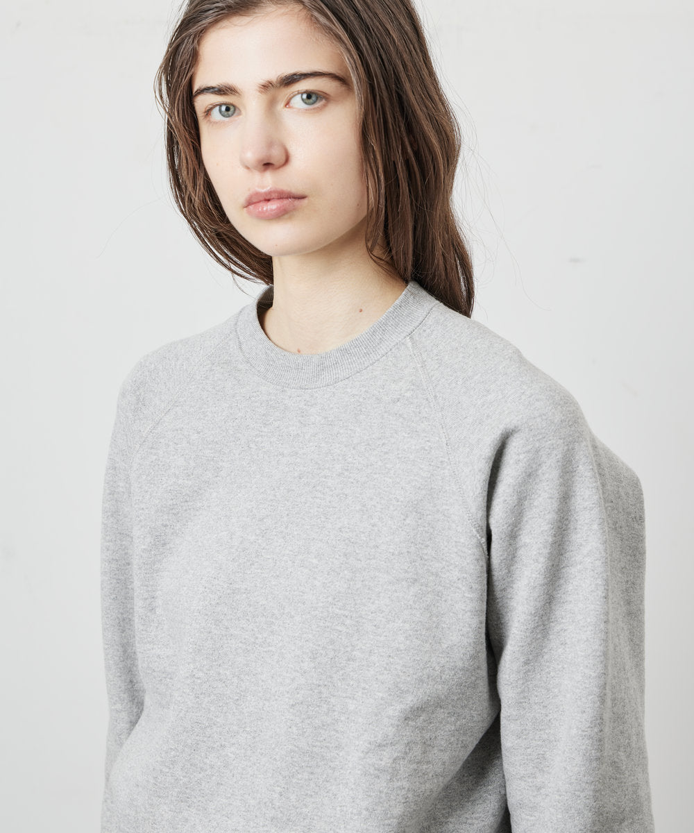 SWEAT SHIRTS RAGLAN SLEEVE CREW NECK GRAY