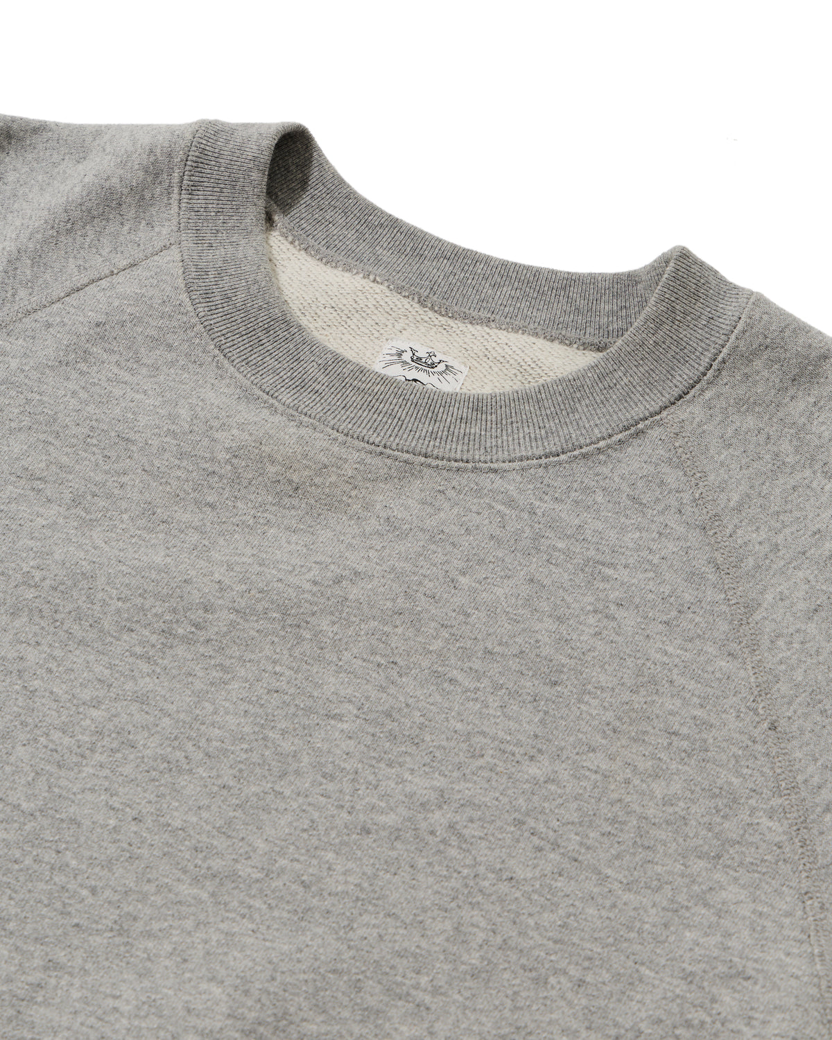 SWEAT SHIRTS RAGLAN SLEEVE CREW NECK GRAY