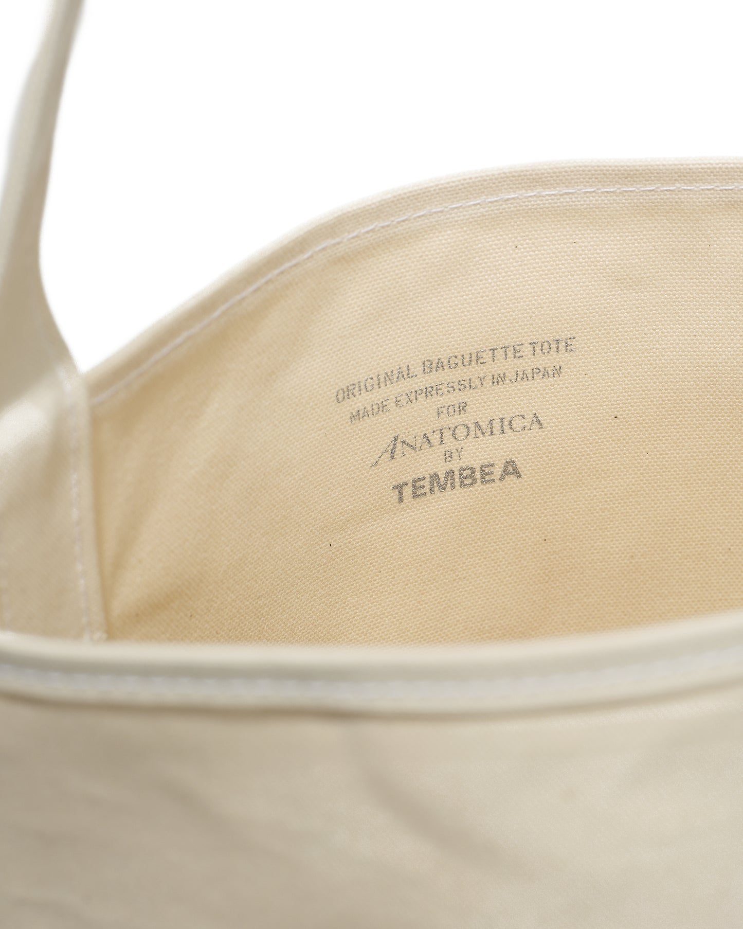 ANATOMICA by TEMBEA BAGUETTE TOTE COTTON CANVAS NATURAL
