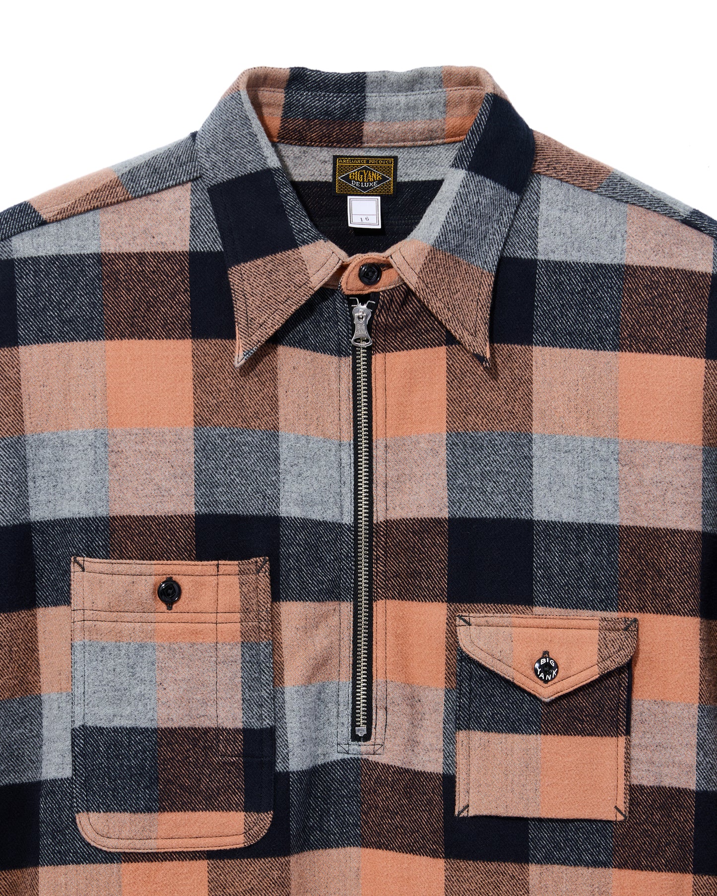 【Launch on September 12th】BIG YANK Y1936 HALF-ZIP SHIRTS FLANNEL BROCK CHECK
