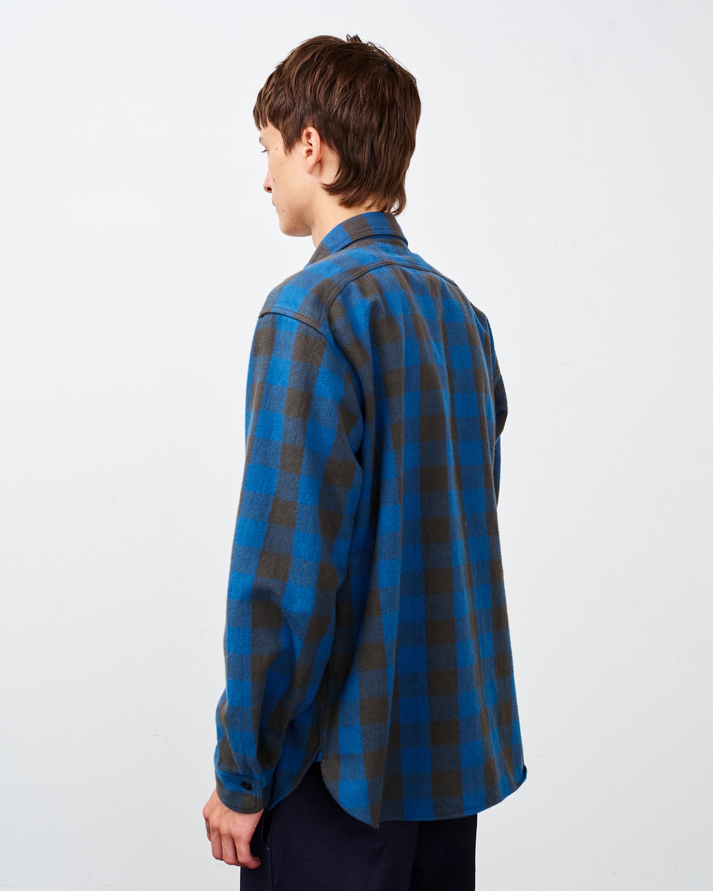 BIG YANK Y1945 SHRITS FLANNEL BROCK CHECK BLUE