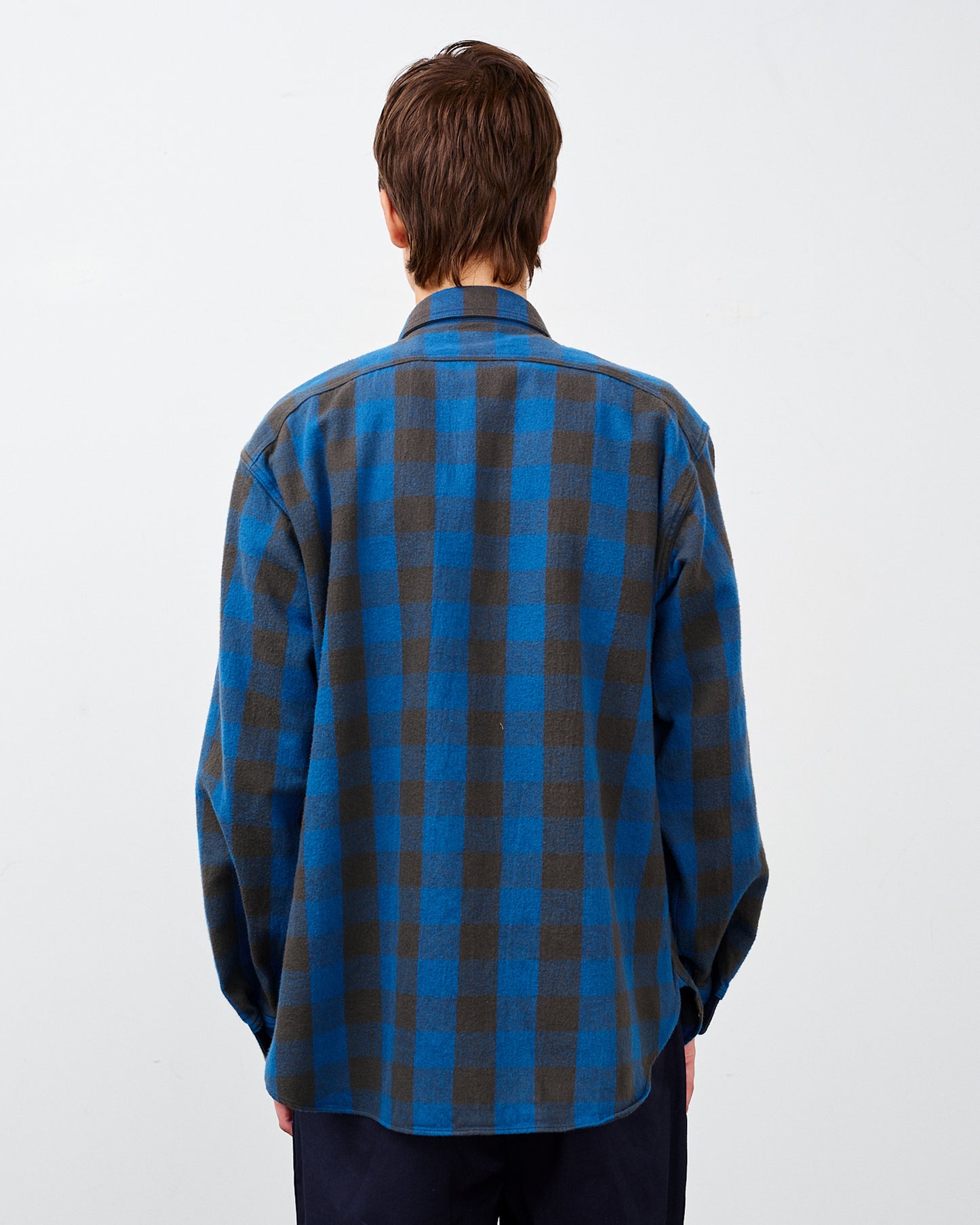 BIG YANK Y1945 SHRITS FLANNEL BROCK CHECK BLUE