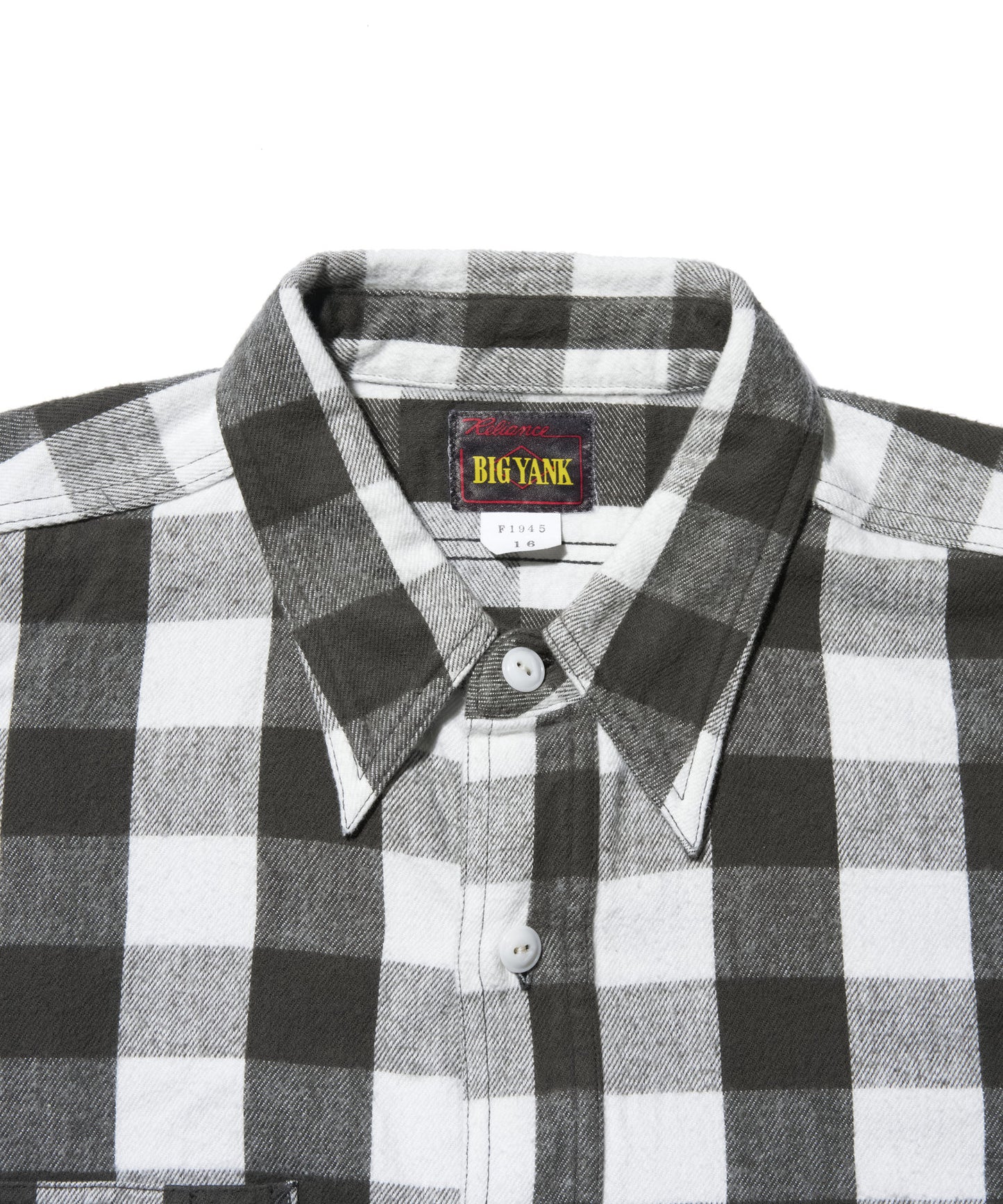 BIG YANK Y1945 SHRITS FLANNEL BROCK CHECK WHITE