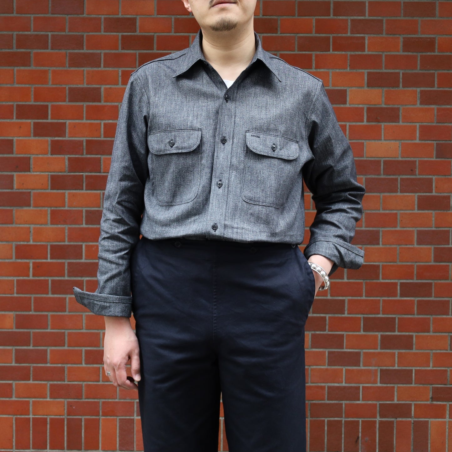 BIG A SHIRTS CHAMBRAY BLACK