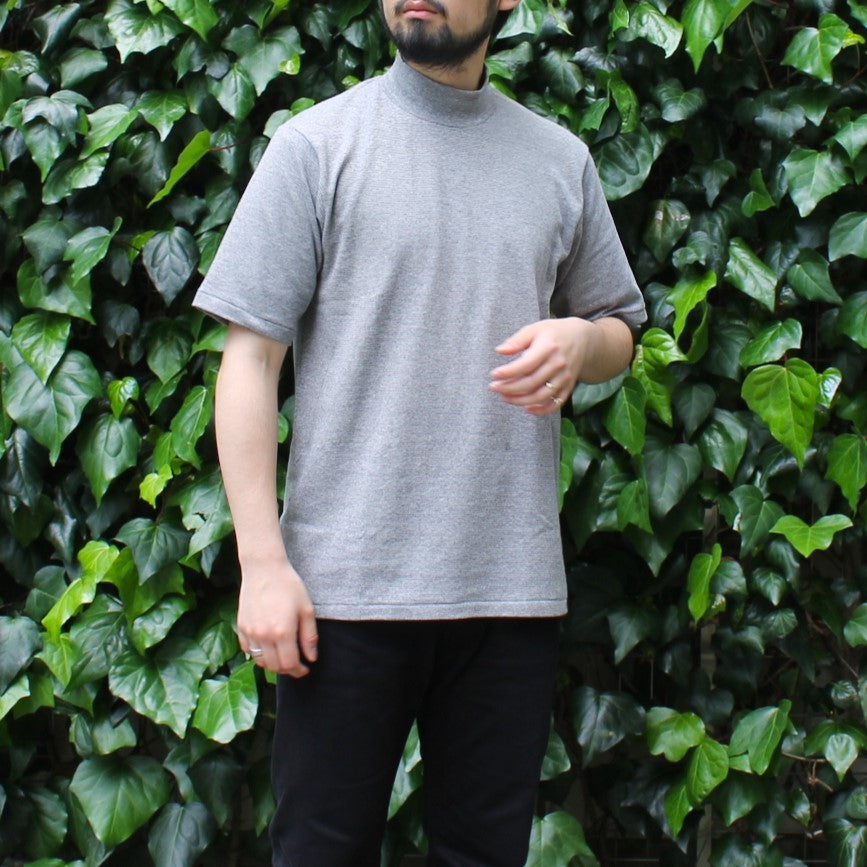 MOCK NECK TEE S/S MICRO STRIPES