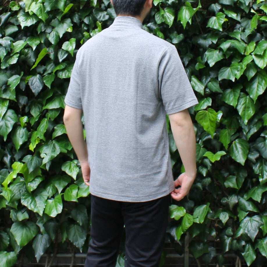 MOCK NECK TEE S/S MICRO STRIPES