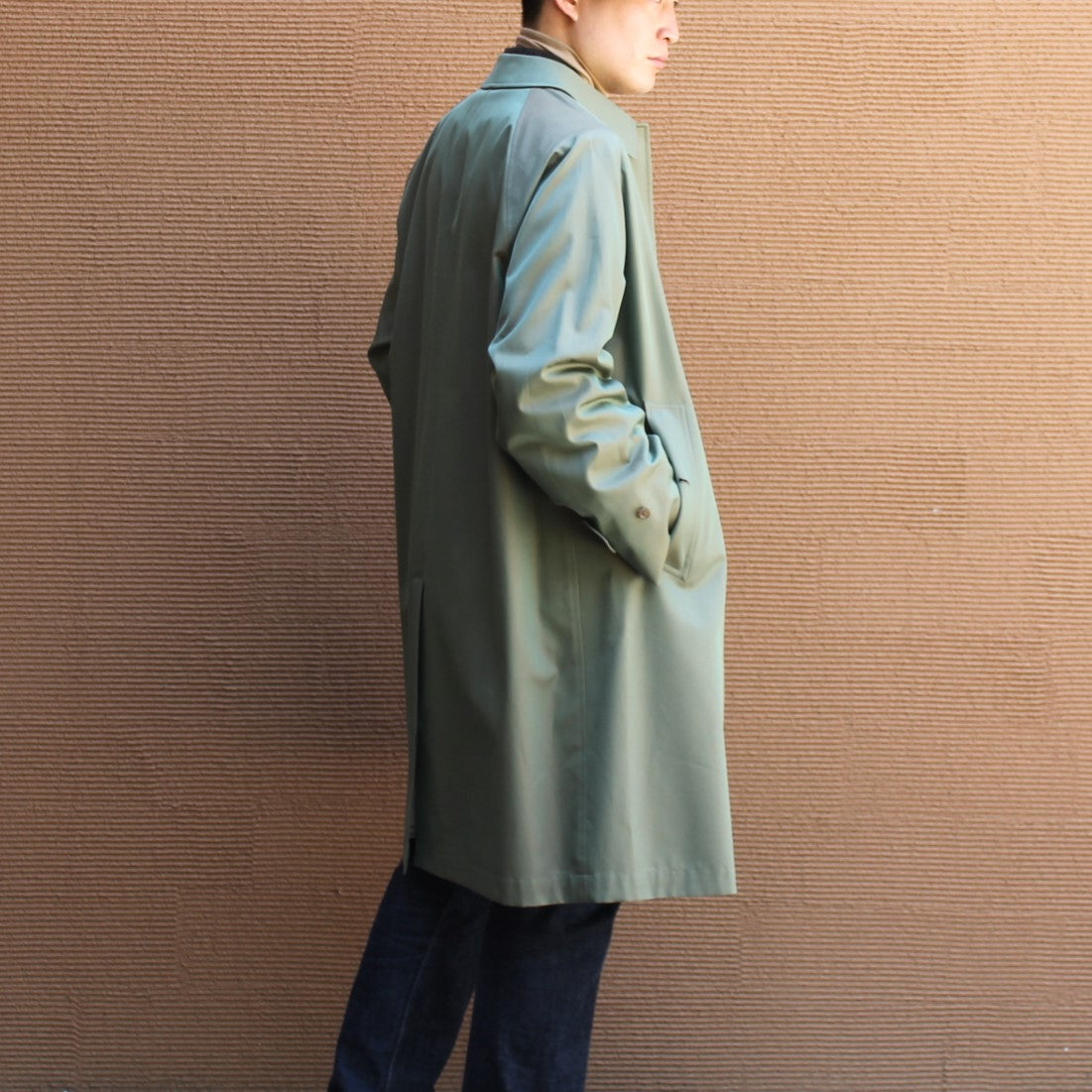 SINGLE RAGLAN COAT GABARDINE OLIVE