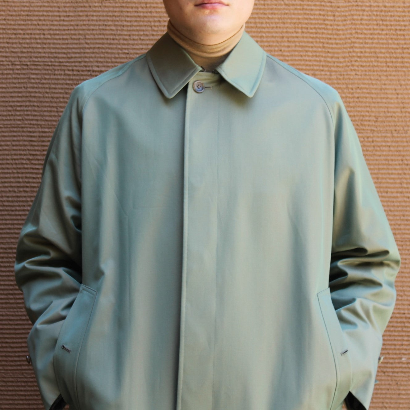 SINGLE RAGLAN COAT GABARDINE OLIVE