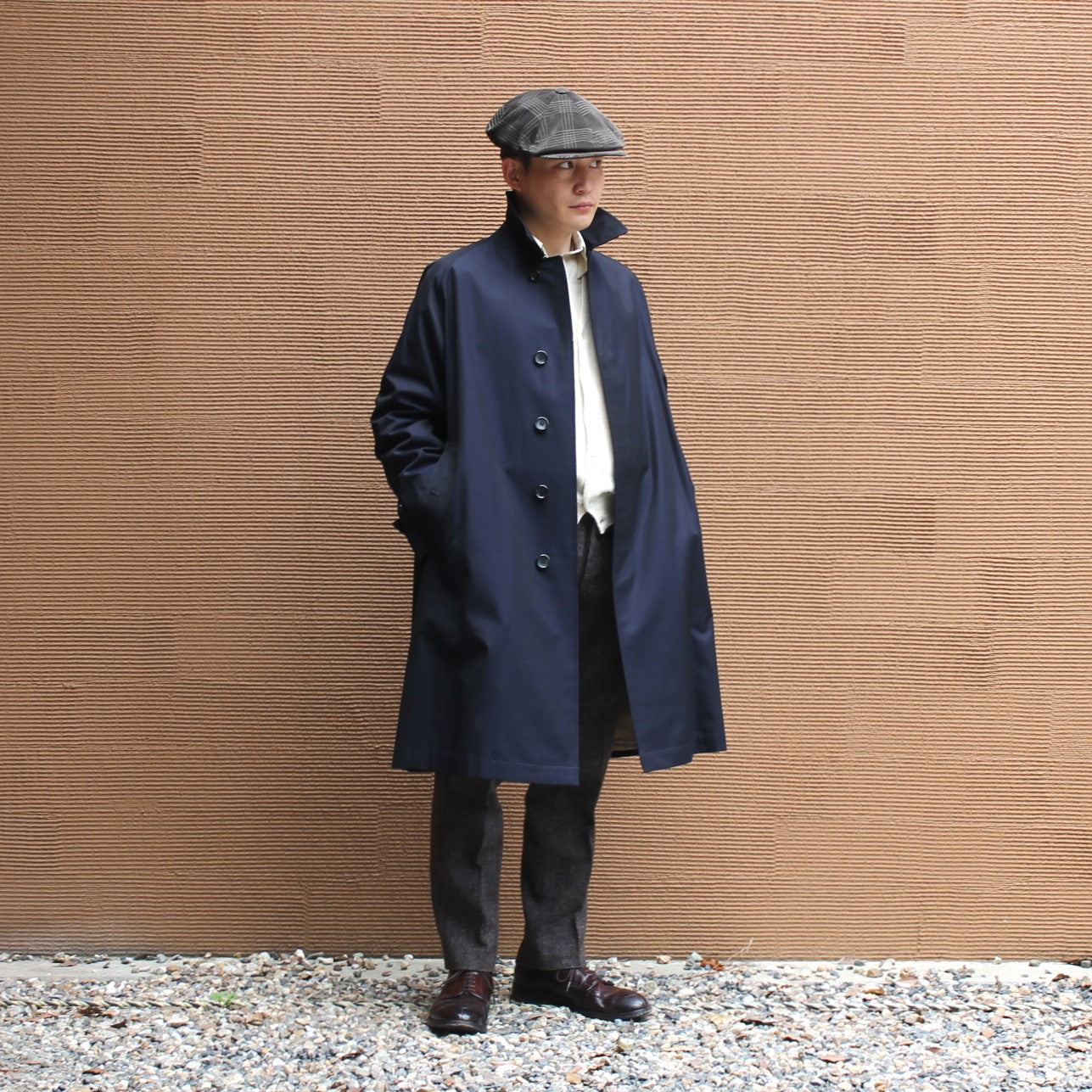 SINGLE RAGLAN COAT GABARDINE NAVY