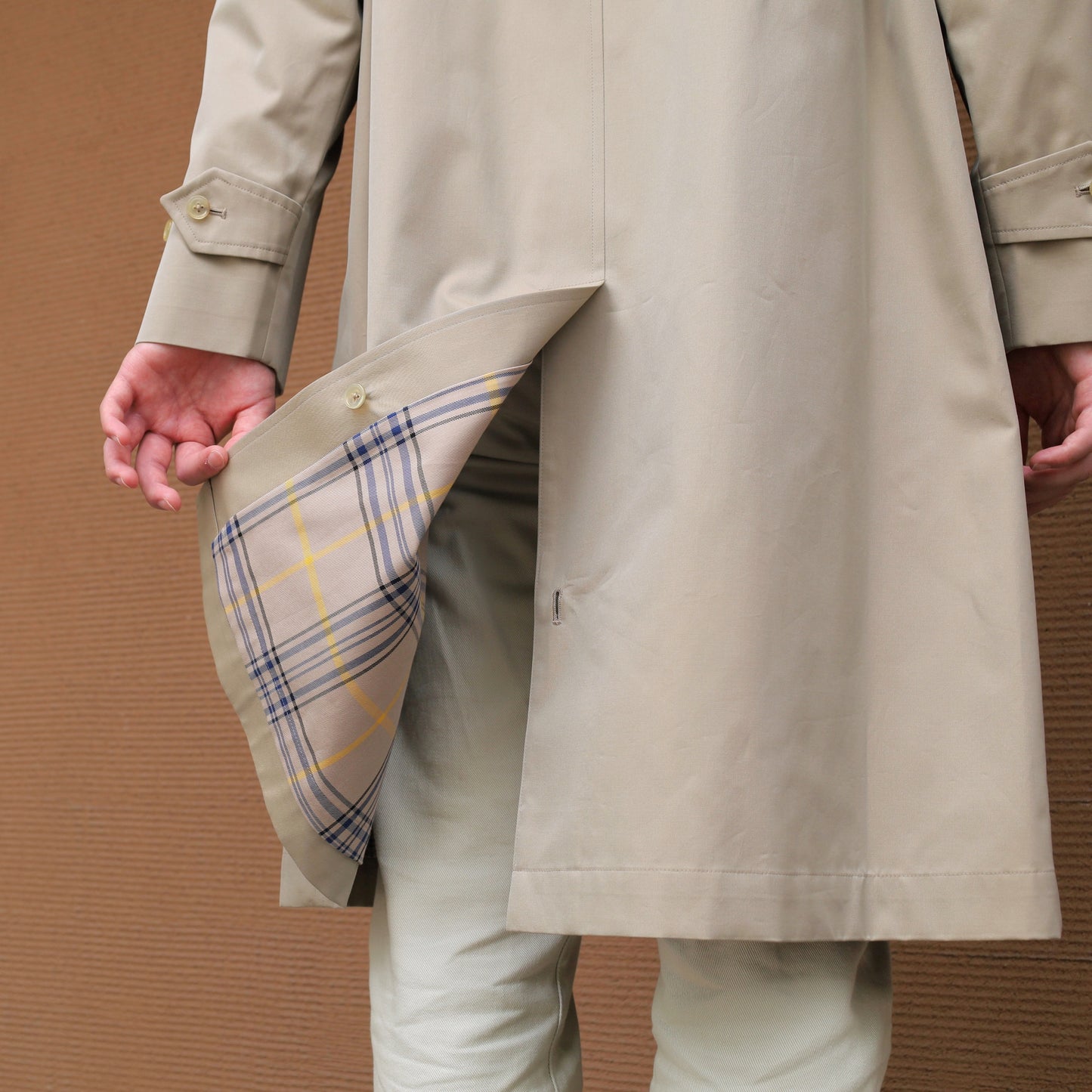 SINGLE RAGLAN COAT GABARDINE BEIGE