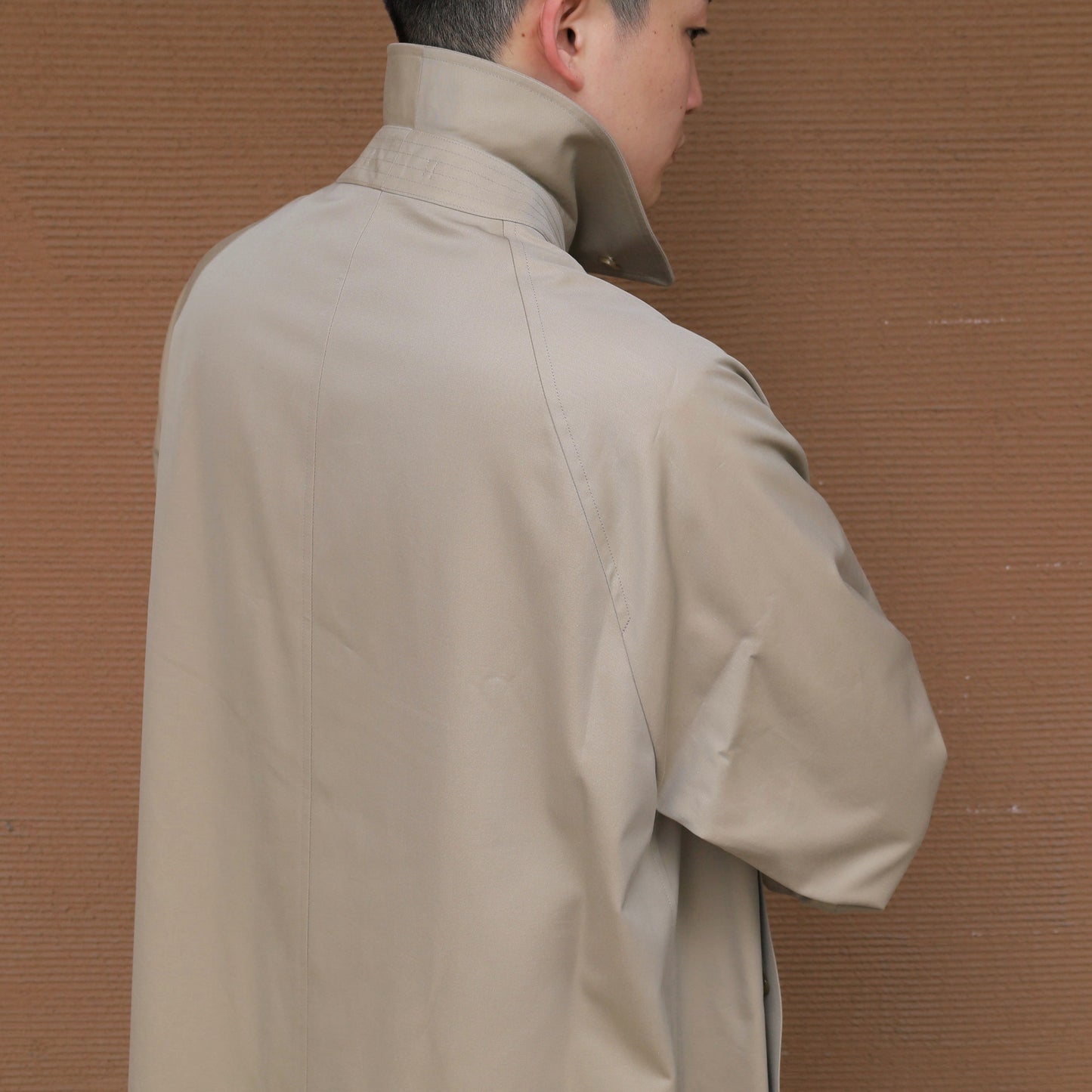 SINGLE RAGLAN COAT GABARDINE BEIGE