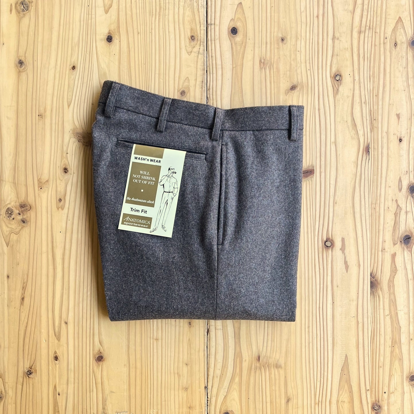 TRIM FIT PANTS Ⅲ WOOL FLANNEL BROWN