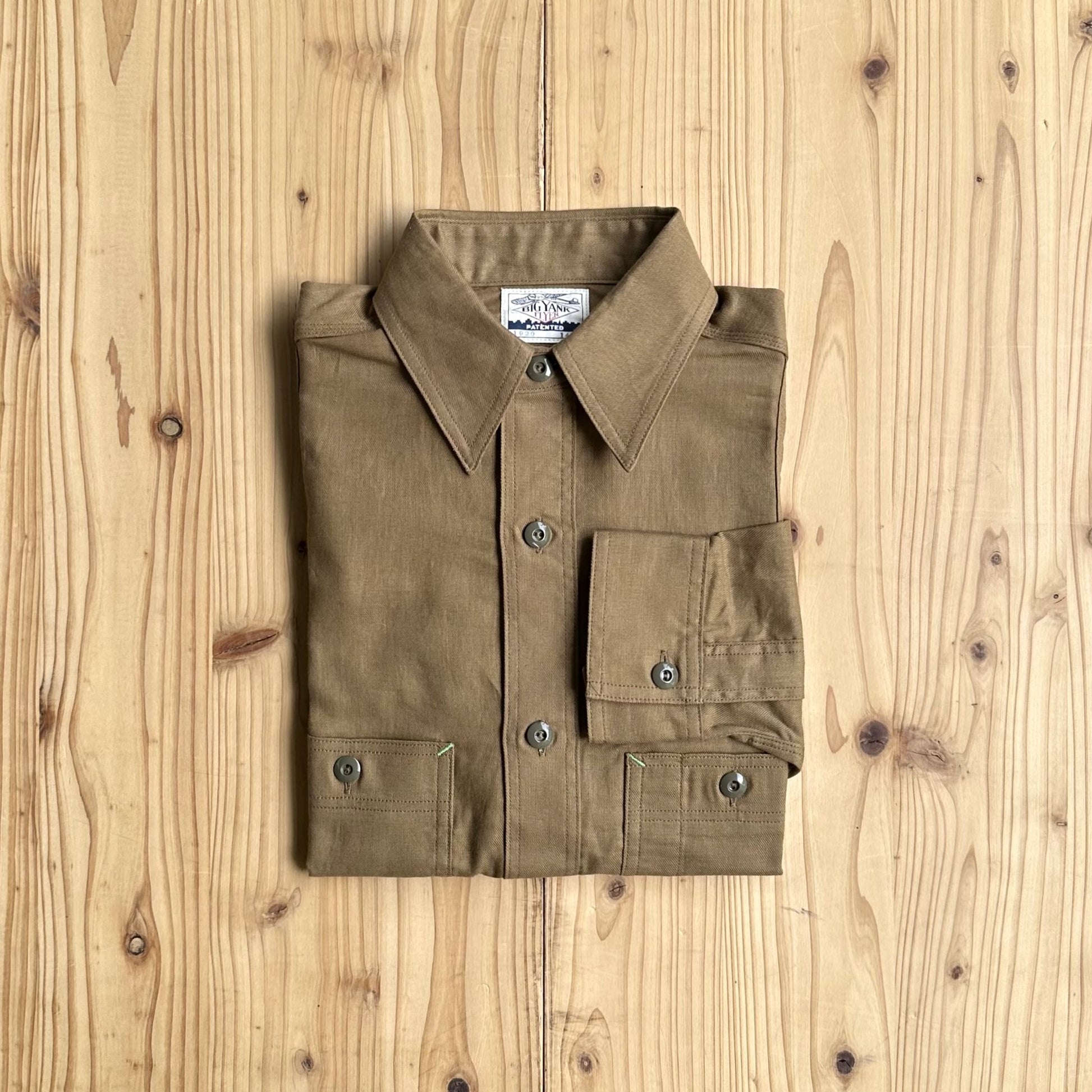 Sun Washed Sage Cotton and Linen Twill Shirt