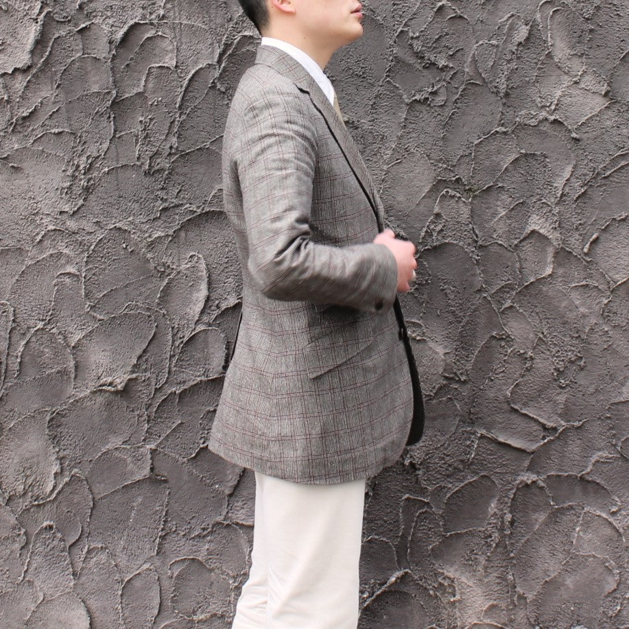 CHARLY COTTON SILK BROWN CHECKS