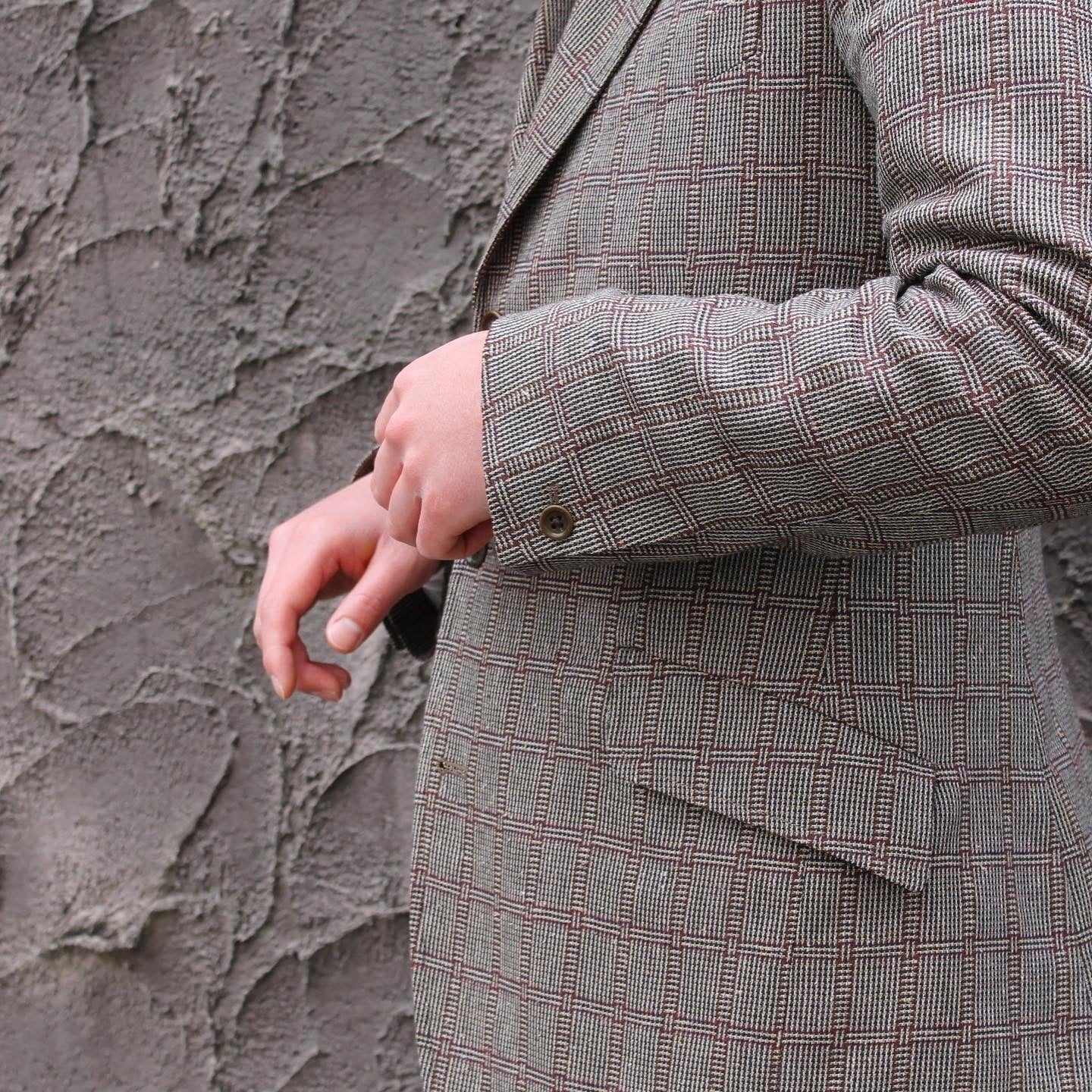 CHARLY COTTON SILK BROWN CHECKS