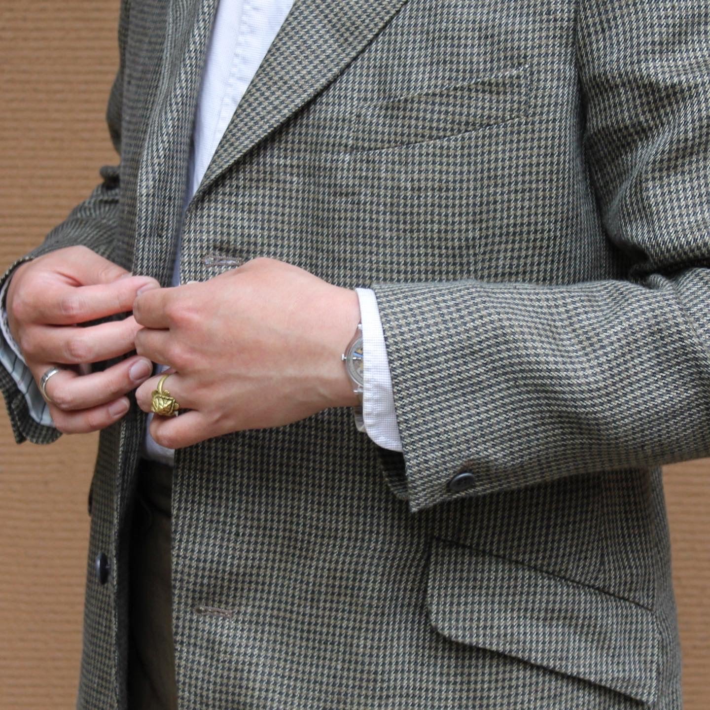 CHARLY LINEN CHECK OLIVE BLUE