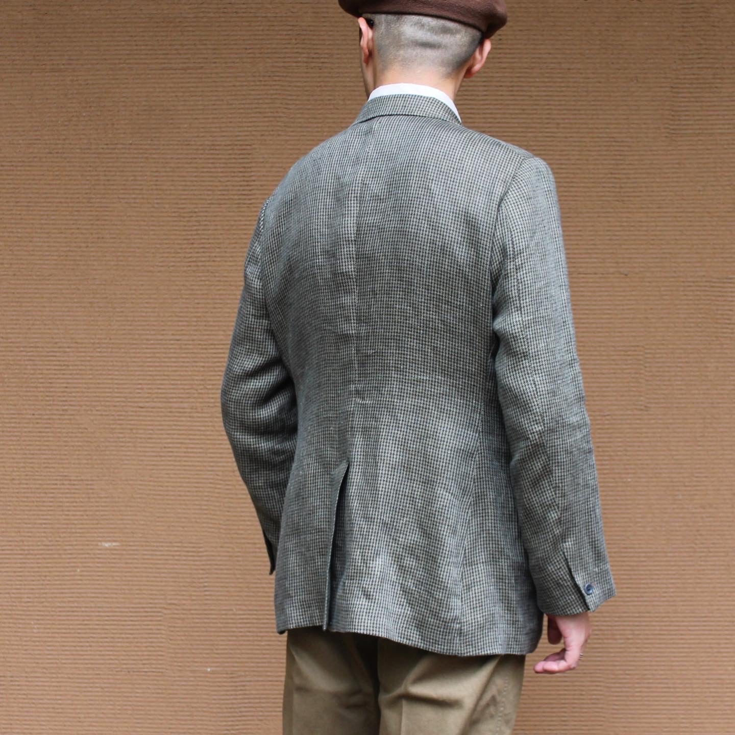 CHARLY LINEN CHECK OLIVE BLUE